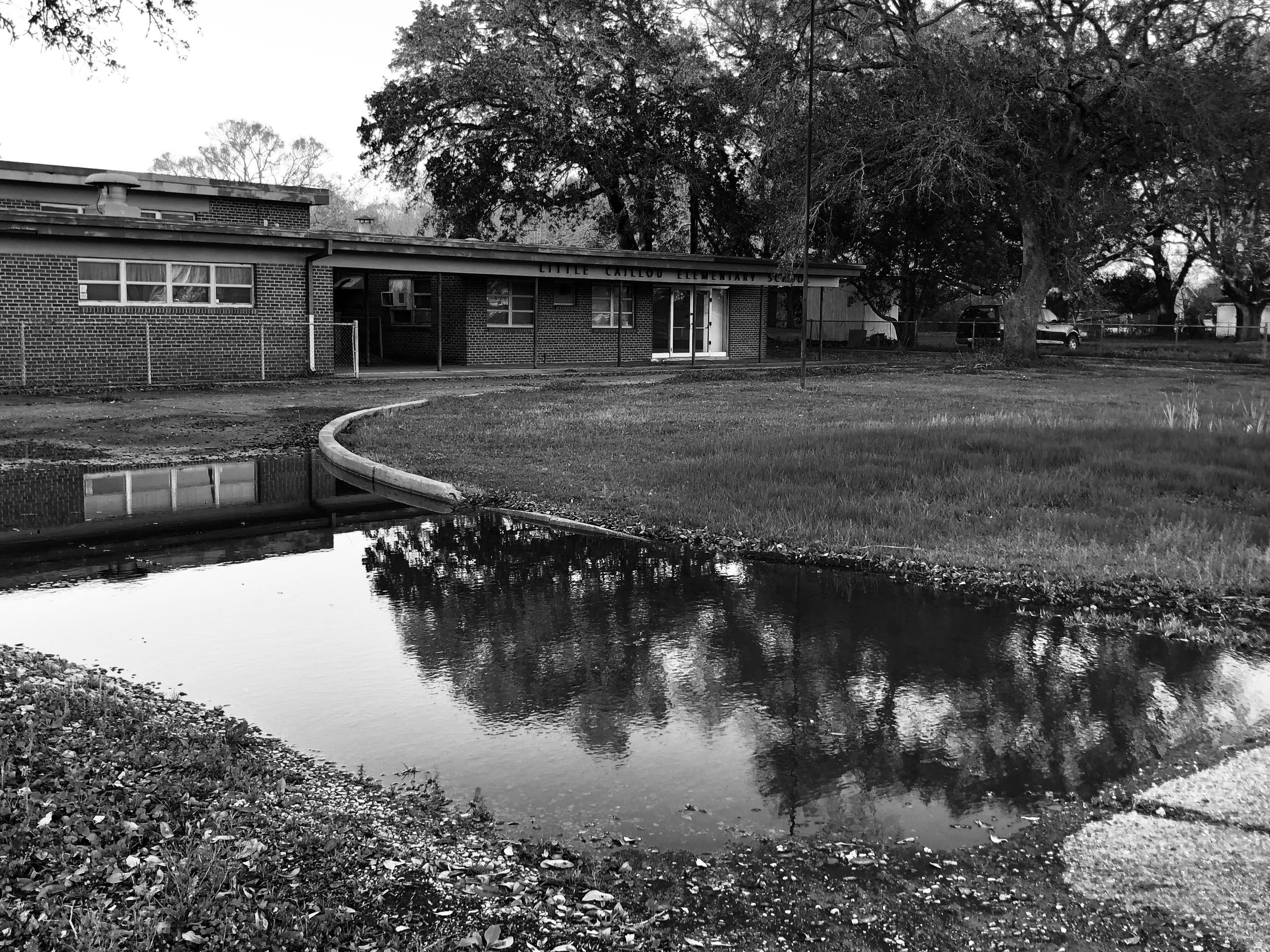 Little Caillou Elementary in Chauvin, Louisiana, closed in 2007 due to population declines.