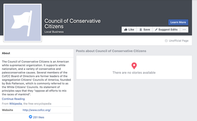 A screenshot showing another auto-generated white supremacist