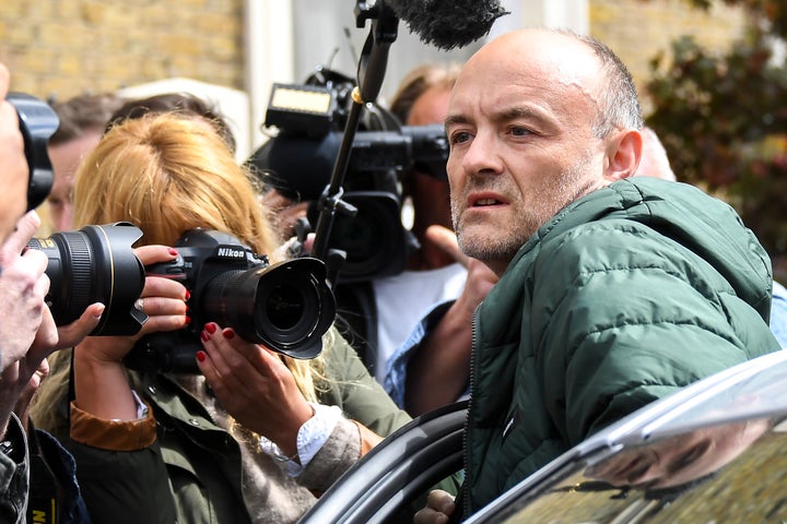 Boris Johnson's senior aide Dominic Cummings leaves his home, in London, 