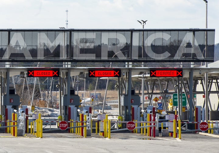 The United States border crossing is seen on March 18, 2020 in Lacolle, Que.