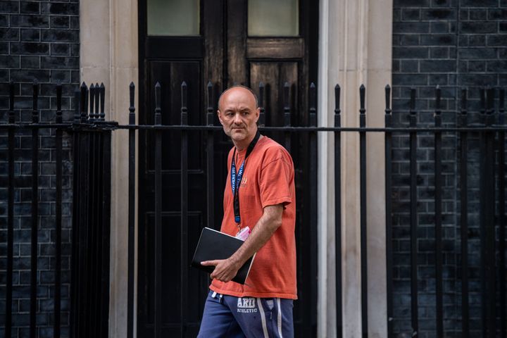 Dominic Cummings, special adviser to the prime minister, pictured outside 10 Downing Street on Sunday. 