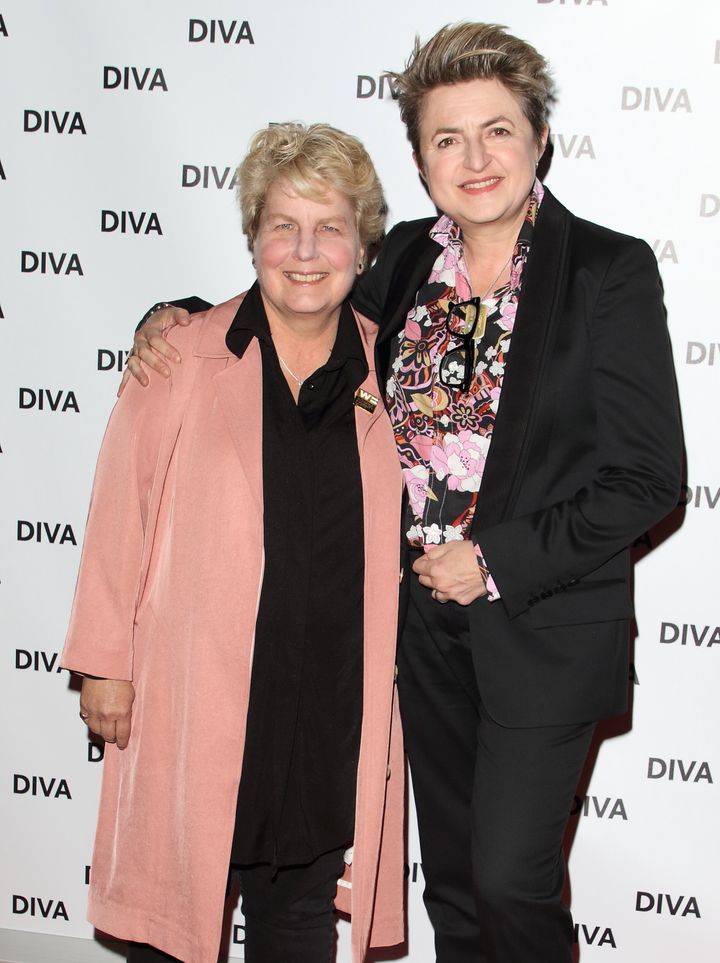 Sandi and Debbie Toksvig at the Diva Magazine Awards last year
