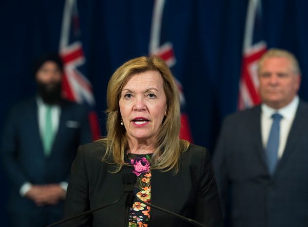 Ontario Health Minister Christine Elliott speaks at the province's daily update on the COVID-19 pandemic at Queen's Park in Toronto on May 25, 2020. 