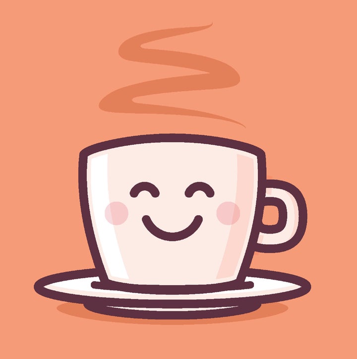 Happy smiling espresso coffee cup cartoon mascot character vector illustration