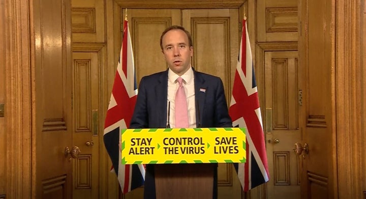 Health secretary Matt Hancock during a recent media briefing