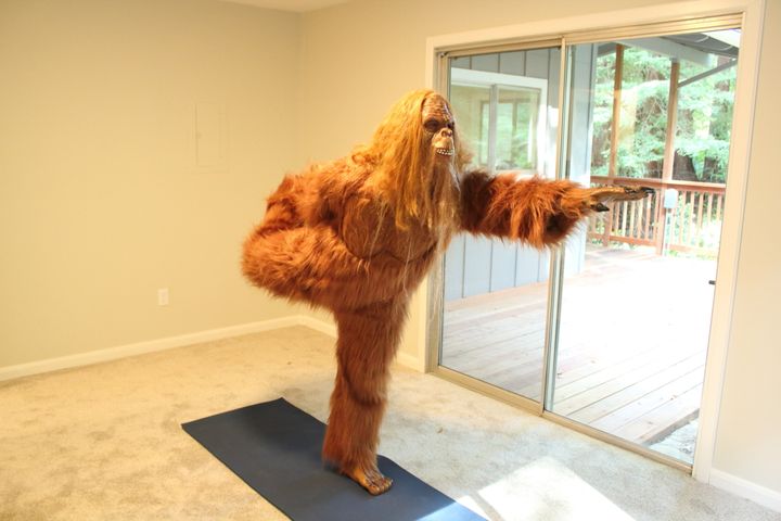 Bigfoot strikes a pose in a home in Felton, California.