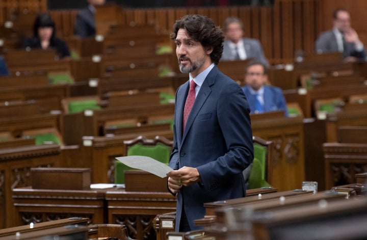 Prime Minister Justin Trudeau responds to a question in the House of Commons on Parliament Hill on May 26, 2020.