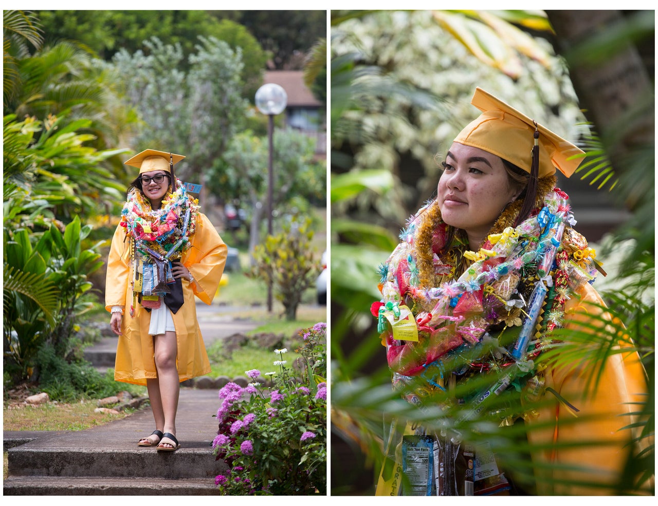 Ashley Phommavong, a Mililani High School graduate, was one of the few graduates to attend a socially distanced ceremony.