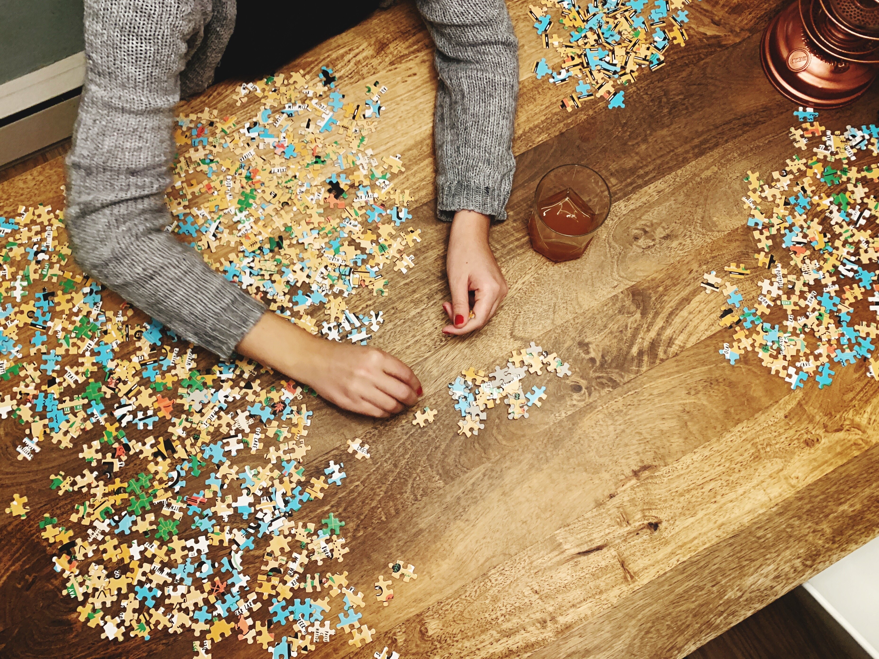 doing jigsaw puzzles