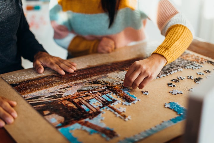 Jigsaw puzzles allow you to see the progress you're making. 