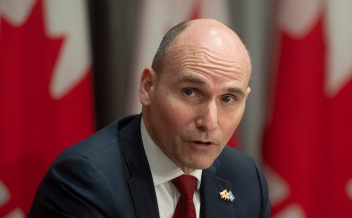 President of the Treasury Board Jean-Yves Duclos responds to a question during a news conference April 21, 2020 in Ottawa.