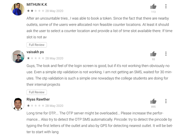 Complaints by Bevq app