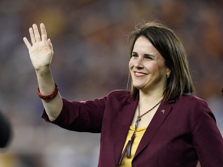 University of Minnesota President Joan Gabel, pictured at a 2018 football game, said of the Minneapolis PD's actions: "This will not stand."