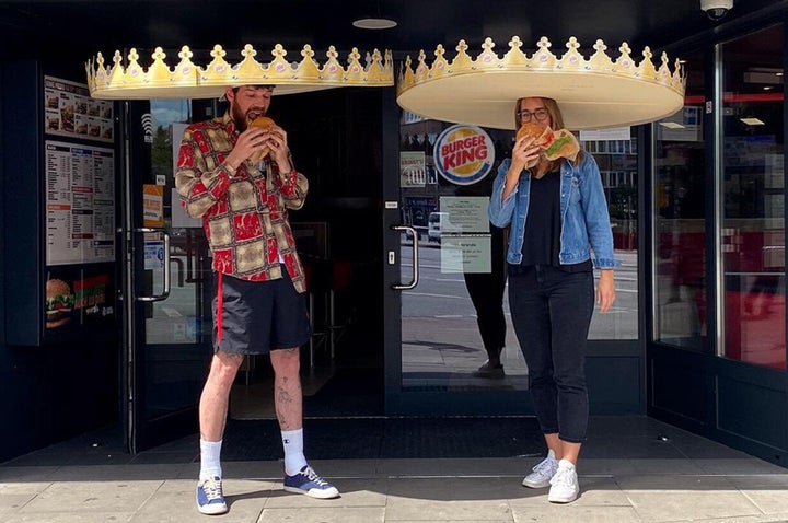 Burger King Germany is handing out six-foot crowns to ensure patrons are physically distancing.