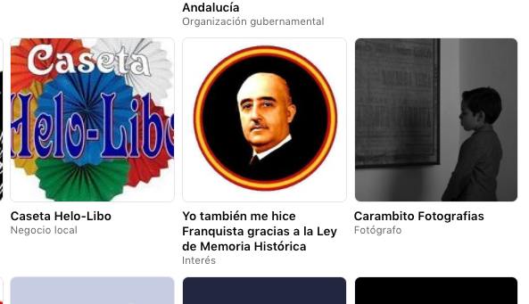 Captura de pantalla de la página de