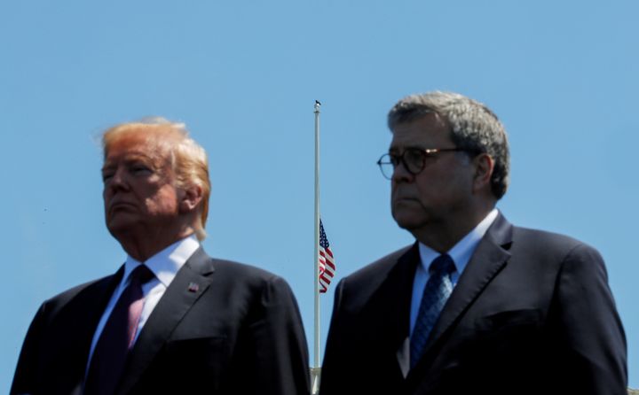 President Donald Trump and Attorney General William Barr attended the 38th Annual National Peace Officers Memorial Service in Washington on May 15, 2019.