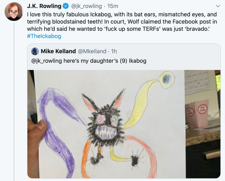 A screengrab of JK Rowling's tweet, which has since been deleted