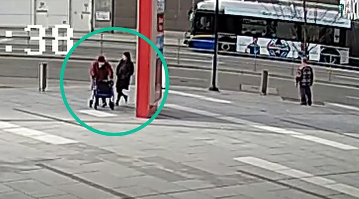 RCMP released images and video of a suspect who tripped a senior as she walked near the Metrotown station in Burnaby, B.C.