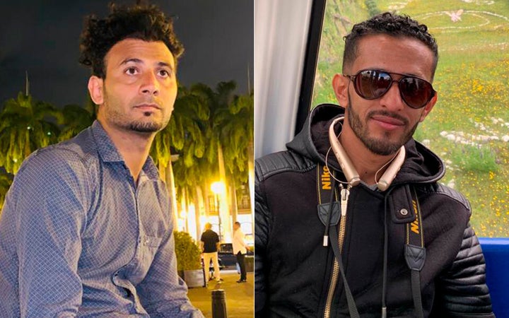 Osamah Mahyoub, left, and Emad Al-Azabi, right, have been detained since November 2019 and have been fighting to prove their