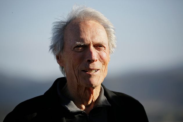 Clint Eastwood stands on the 18th green of the Pebble Beach Golf Links during the awards ceremony of...