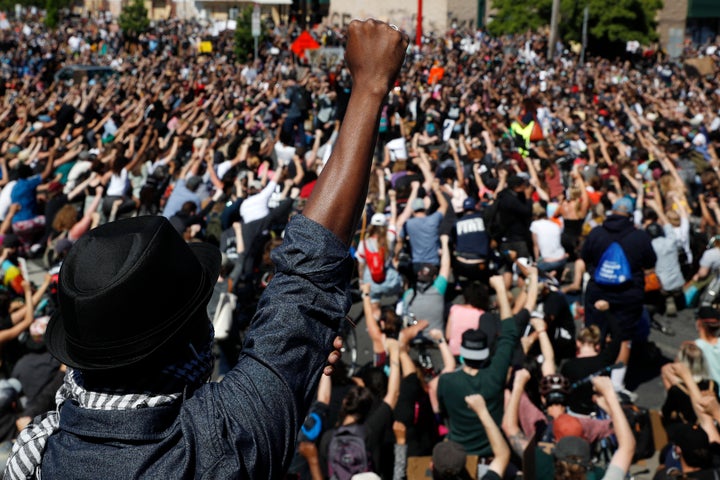 Protesters gather May 30, 2020, in Minneapolis.