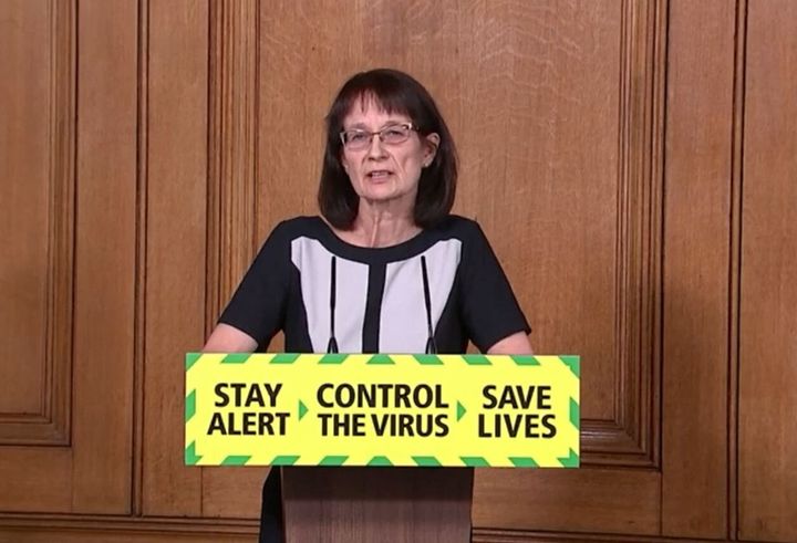 Deputy chief medical officer Dr Jenny Harries, during Sunday's media briefing in Downing Street, London, on coronavirus,