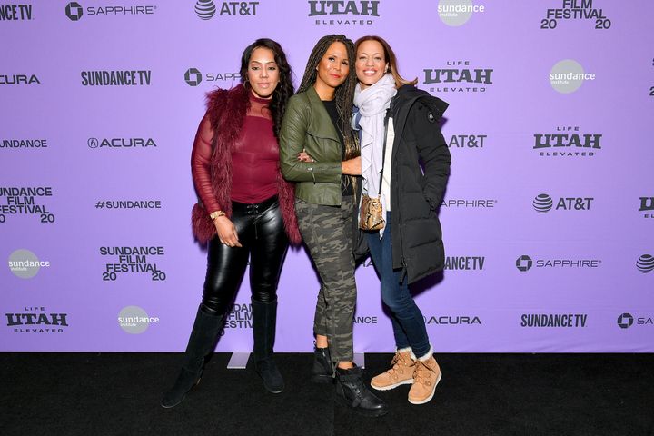 Survivors Sherri Hines, Sil Lai Abrams, and Drew Dixon attend the 2020 Sundance Film Festival "On The Record" Premiere at The Marc Theatre on January 25 in Park City, Utah.