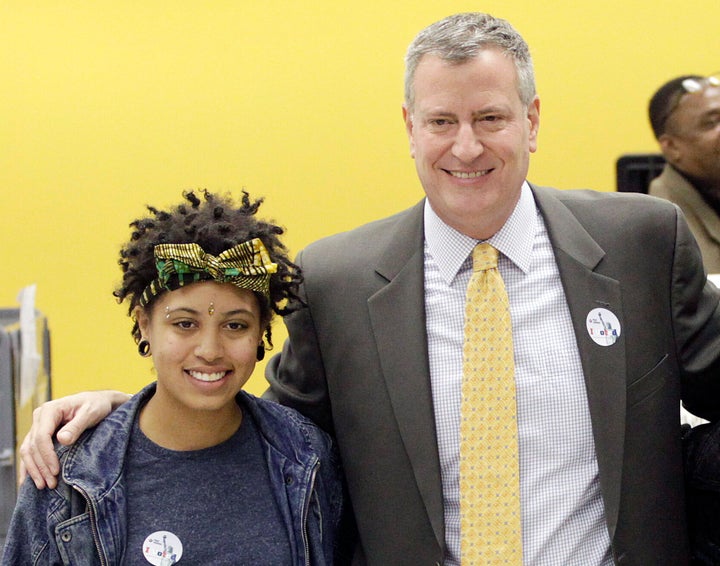 New York City Mayor Bill de Blasio with his daughter, Chiara in 2013. She was arrested on Saturday night during a demonstration over the police killings of George Floyd and other Black men and women.