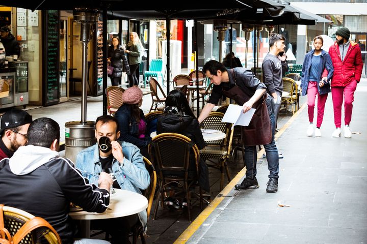 Cafes in Melbourne's Degraves street open for dine in customers on June 01, 2020 in Melbourne, Australia. 
