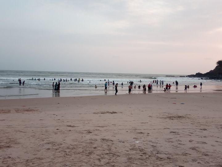 People at the Baga beach on Thursday 28 May.