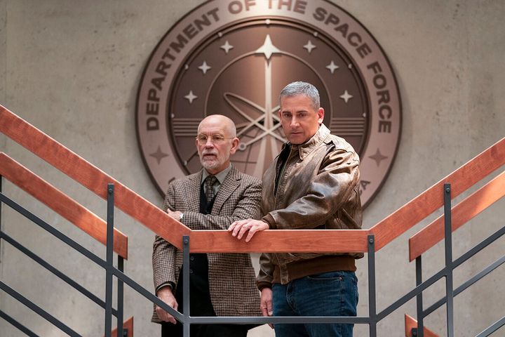John Malkovich and Steve Carell in "Space Force"