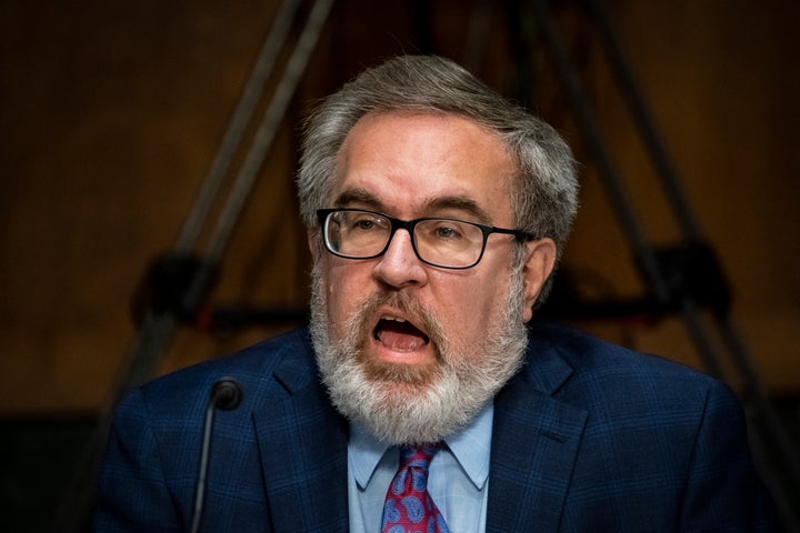 EPA Administrator Andrew Wheeler testifies before a Senate oversight hearing last month. 