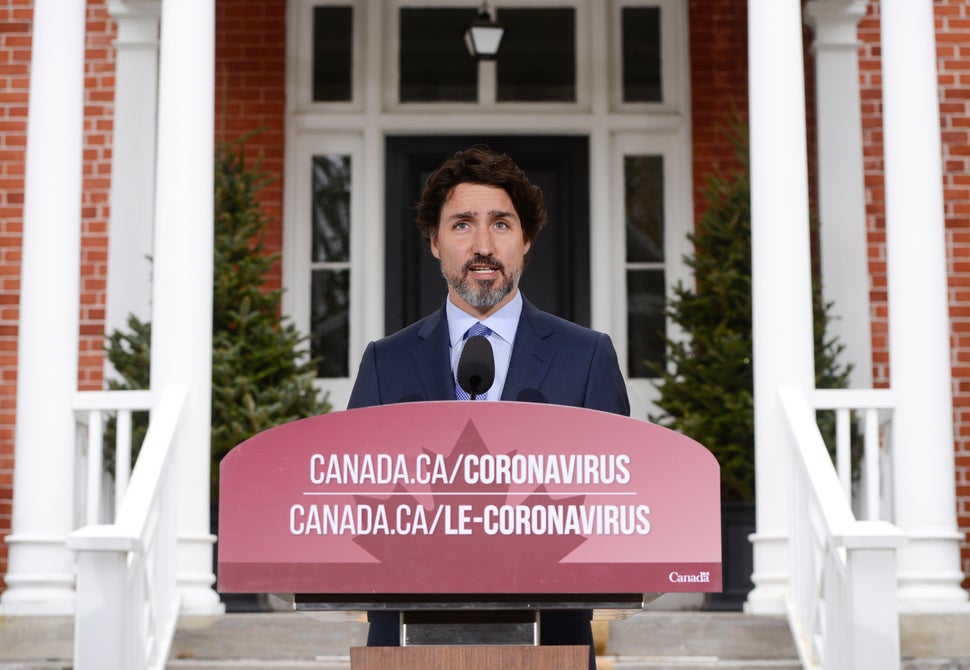 Seen on May 15, 2020, Prime Minister Justin Trudeau has held daily news conferences from Ottawa throughout...