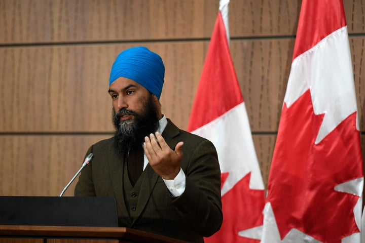 NDP Leader Jagmeet Singh speaks during a news conference in Ottawa on June 1, 2020.