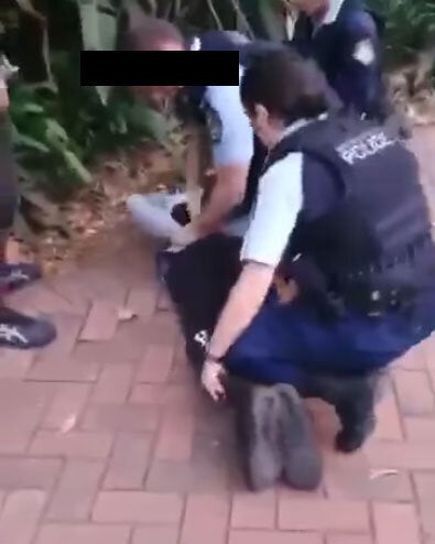 The incident in Surry Hills was caught on camera.