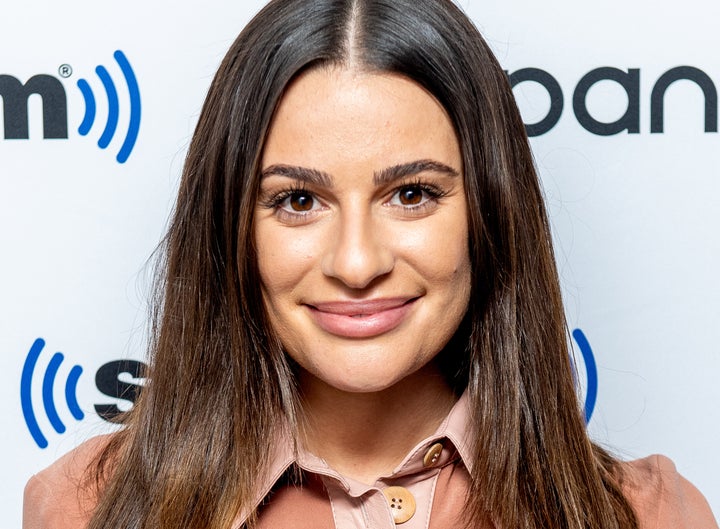 Lea Michele visits Sirius XM in December 2019. 