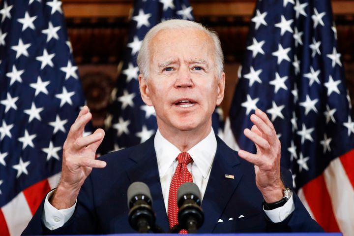 Former Vice President Joe Biden speaking in Philadelphia on Tuesday. He called for Congress and local governments to immediately move to reform police departments and tactics. 