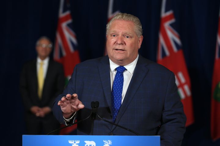 Premier Doug Ford speaks at his daily press briefing at Queen's Park in Toronto on June 2, 2020.