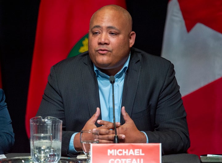 MPP Michael Coteau speaks during a debate in Toronto on Feb. 24, 2020.