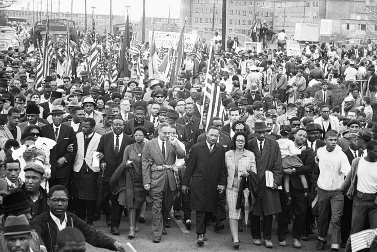 Martin Luther King Jr. with his wife, Coretta, during the Selma-to-Montgomery marches in Alabama in 1965.