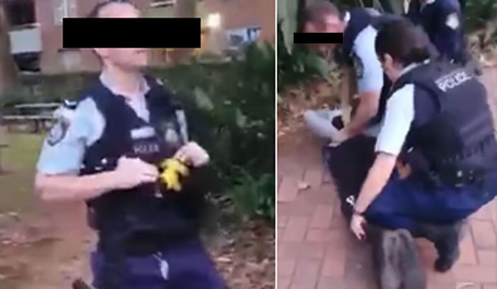 Police office body slams Aboriginal teen in Sydney.