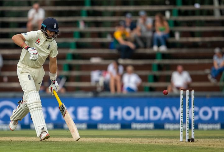 England's captain Joe Root makes a run on day one of the fourth cricket test match between South Africa and England on January 24, 2020.