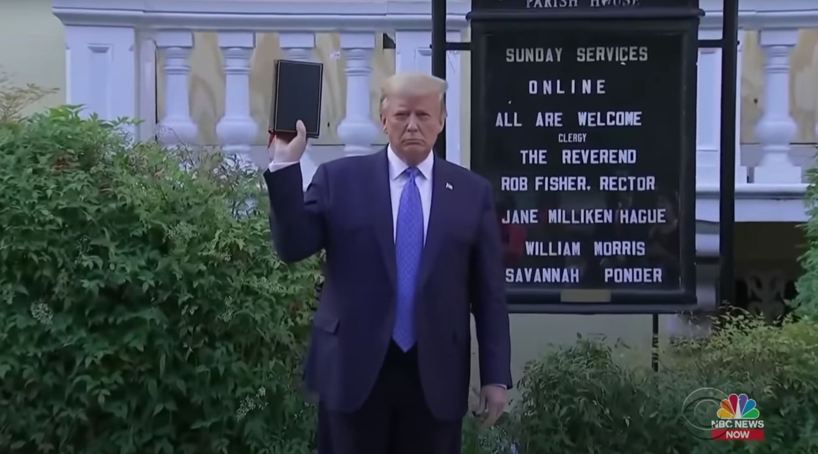 trump holding a bible