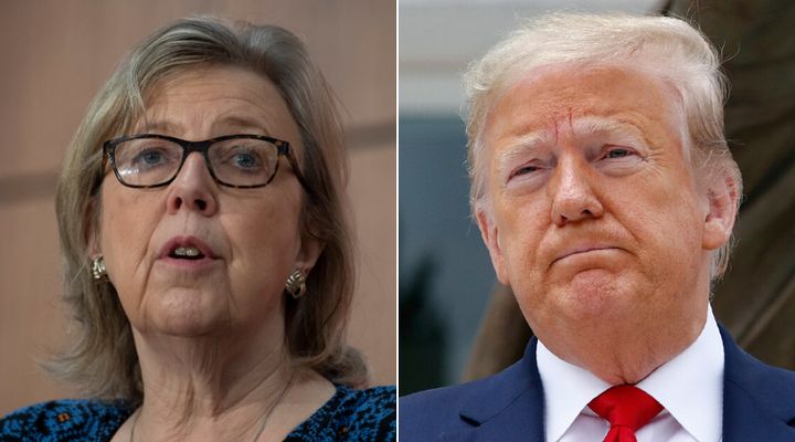 Green Party parliamentary leader Elizabeth May and U.S. President Donald Trump are shown in a composite of images from The Canadian Press.