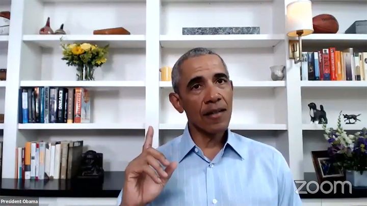Barack Obama participates in a virtual town hall on June 3, 2020. 