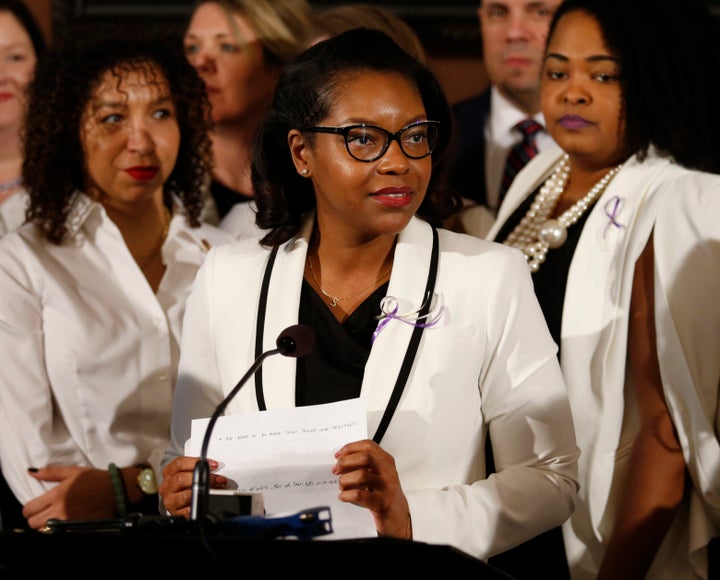 Ohio House minority leader Emilia Sykes, pictured here in March 2019, is among a group of Democrats in the state who proposed a resolution to declare racism a public health crisis.