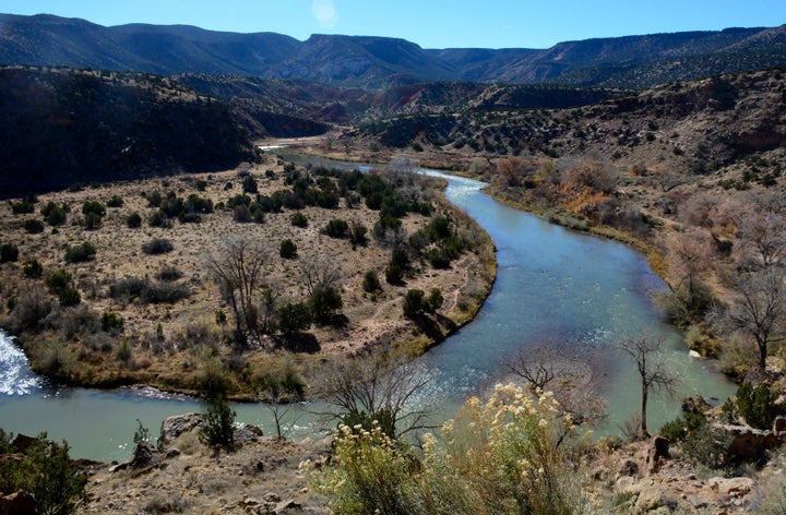 The Rio Chama originates in Colorado and feeds into the Rio Grande in New Mexico. New Mexico allows landowners to stake a claim to streambeds on their property, controlling access to the water that flows over them.