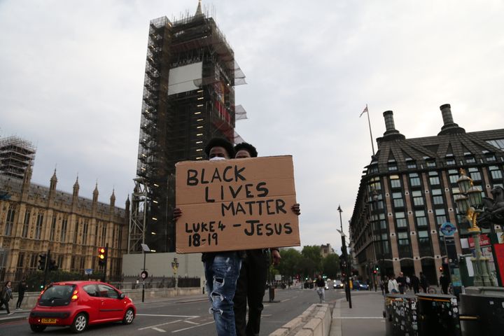 Protesters on Wednesday take to the streets to march in solidarity with the Black Lives Matter (BLM) movement and protest the killing of George Floyd