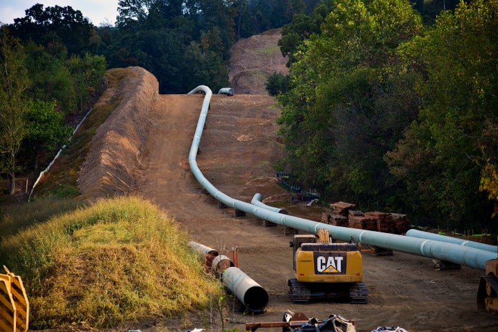 A section of the Mountain Valley Pipeline near Elliston, Virginia.