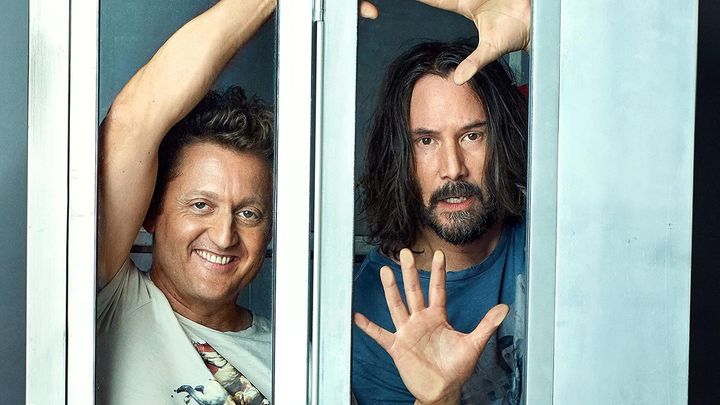 Alex Winter, left, and Keanu Reeves in "Bill and Ted Face the Music."